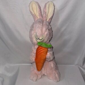 12” Anico Fluffy Pink Easter Bunny Rabbit With Carrot & Squeaker Dog Toy NWOT